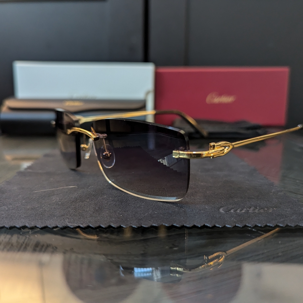 Cartier style Rimless Sunglasses